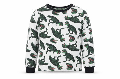 TU Boys Grey Solid   Pyjama Top Size 6-7 Years  - T-Rex