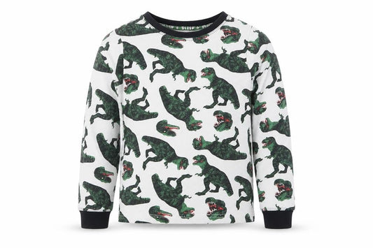 TU Boys Grey Solid   Pyjama Top Size 6-7 Years  - T-Rex