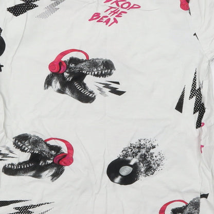 NEXT Boys White   Basic T-Shirt Size 6 Years  - Drop the Beat T-Rex