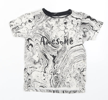 George Boys Grey   Basic T-Shirt Size 3-4 Years  - Awesome Marble Effect