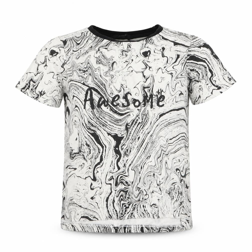 George Boys Grey   Basic T-Shirt Size 3-4 Years  - Awesome Marble Effect