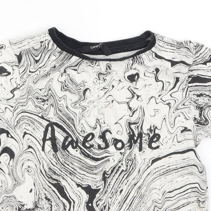 George Boys Grey   Basic T-Shirt Size 3-4 Years  - Awesome Marble Effect