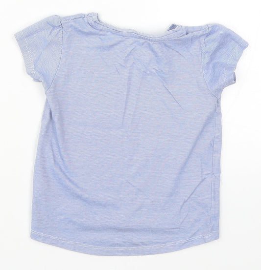 Primark Boys Blue Striped  Basic T-Shirt Size 2-3 Years