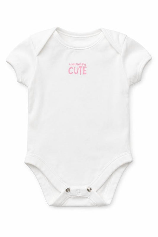 Front view of George girls’ white babygrow one-piece, size 3-6, months - completely cute