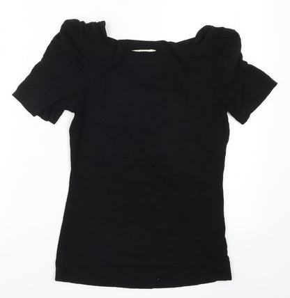 Womens UK Size S Oasis Black Basic T-Shirt