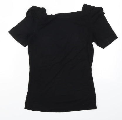 Womens UK Size S Oasis Black Basic T-Shirt