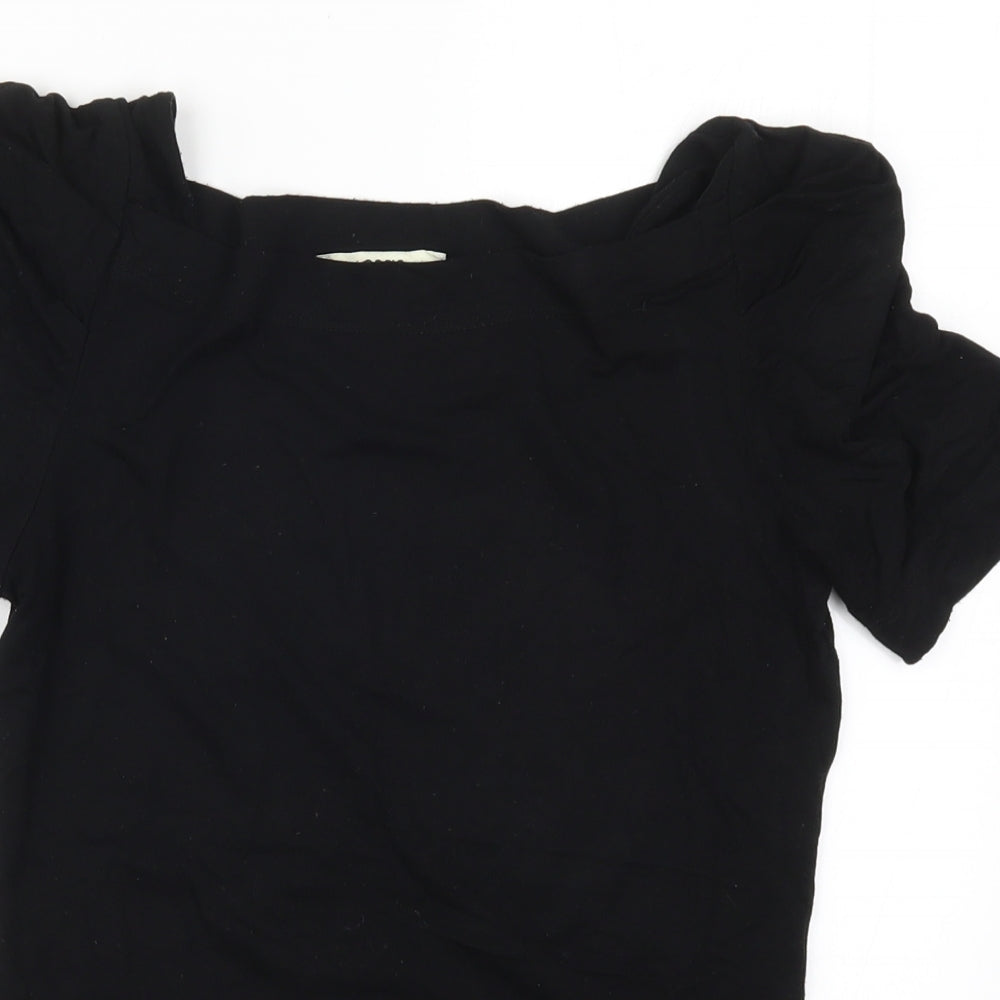 Womens UK Size S Oasis Black Basic T-Shirt