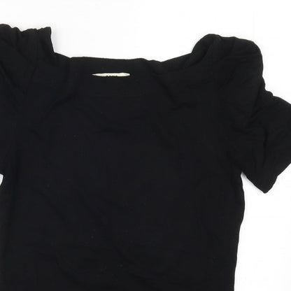 Womens UK Size S Oasis Black Basic T-Shirt