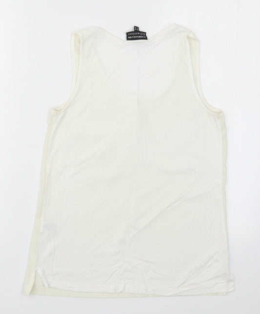 Womens UK Size 10 Warehouse White Basic Tank