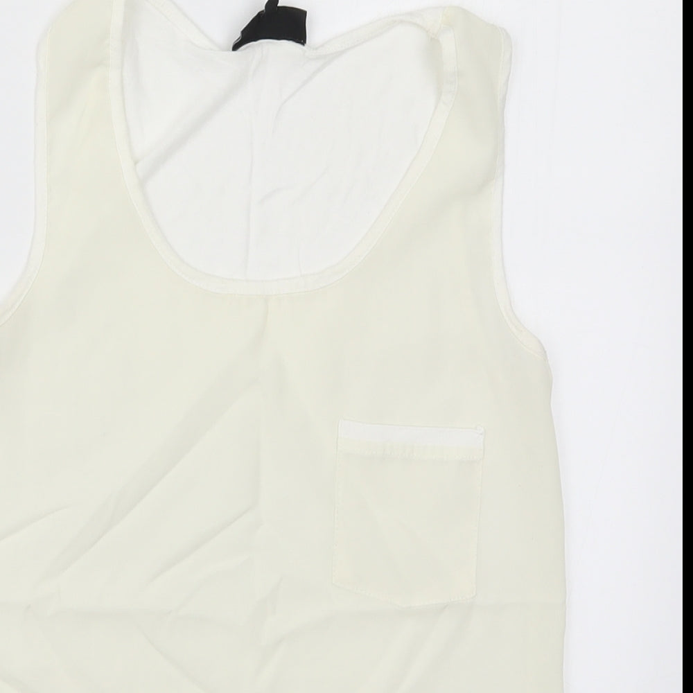 Womens UK Size 10 Warehouse White Basic Tank