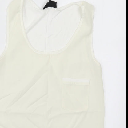 Womens UK Size 10 Warehouse White Basic Tank