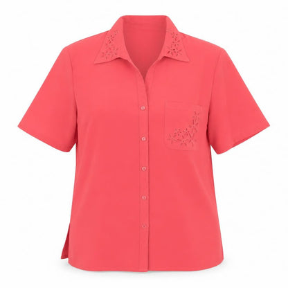 Womens UK Size 16 Kaleidoscope Pink Basic Button-Up