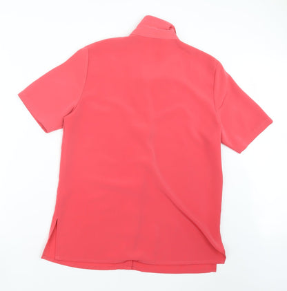 Womens UK Size 16 Kaleidoscope Pink Basic Button-Up