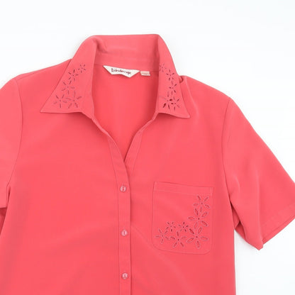 Womens UK Size 16 Kaleidoscope Pink Basic Button-Up