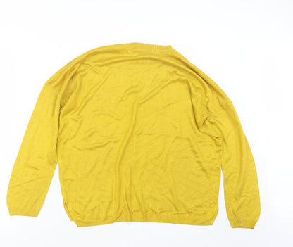 Womens UK Size M Marks and Spencer Yellow Pullover Jumper