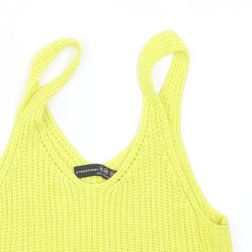 Atmosphere Womens Yellow  Knit Pullover Jumper Size 10  - cr