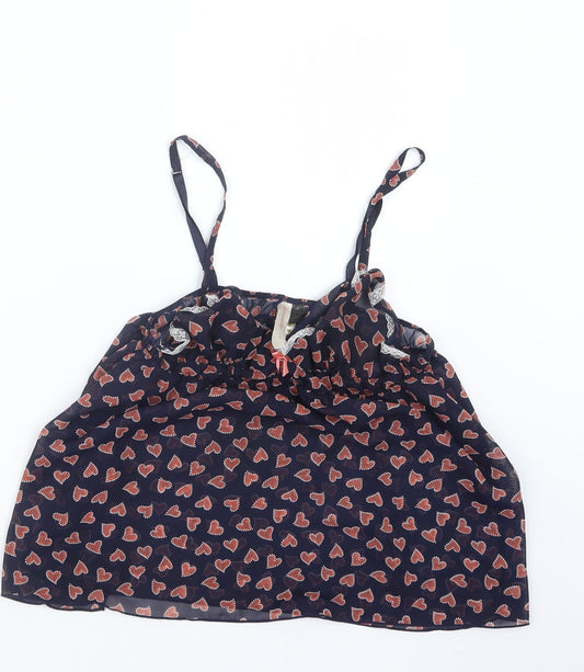 Accessorize Womens Blue Geometric  Camisole Blouse Size L