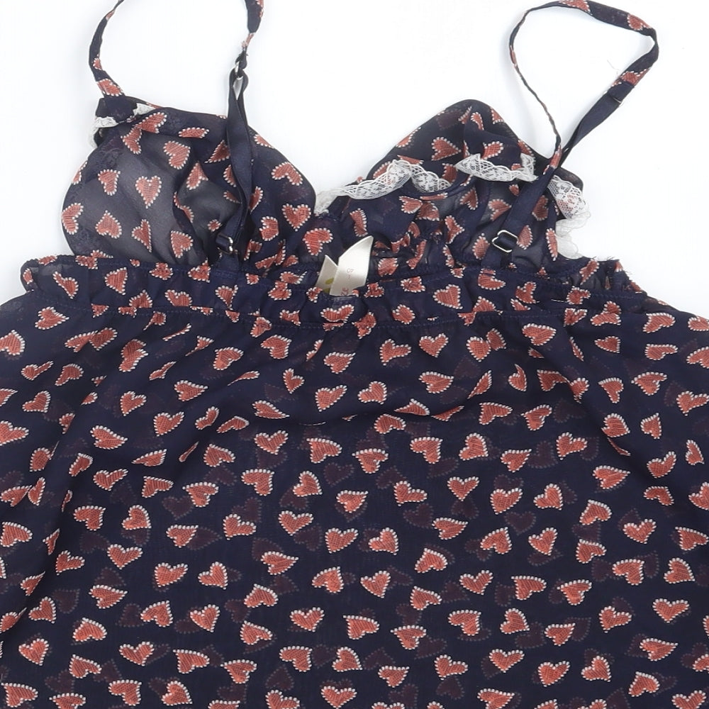 Accessorize Womens Blue Geometric  Camisole Blouse Size L