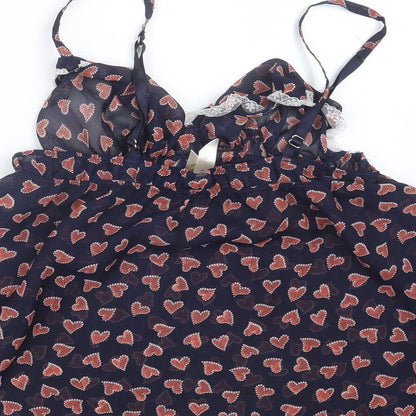 Accessorize Womens Blue Geometric  Camisole Blouse Size L