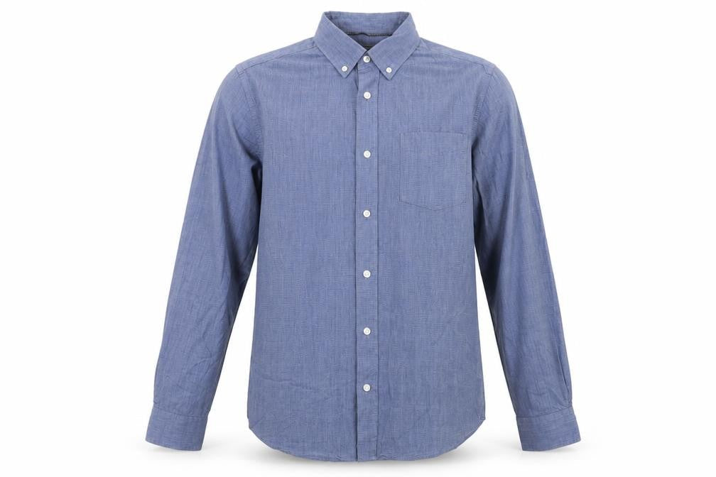 Mens UK Size M Maine Blue  Button-Up Long Sleeve Casual Shirt