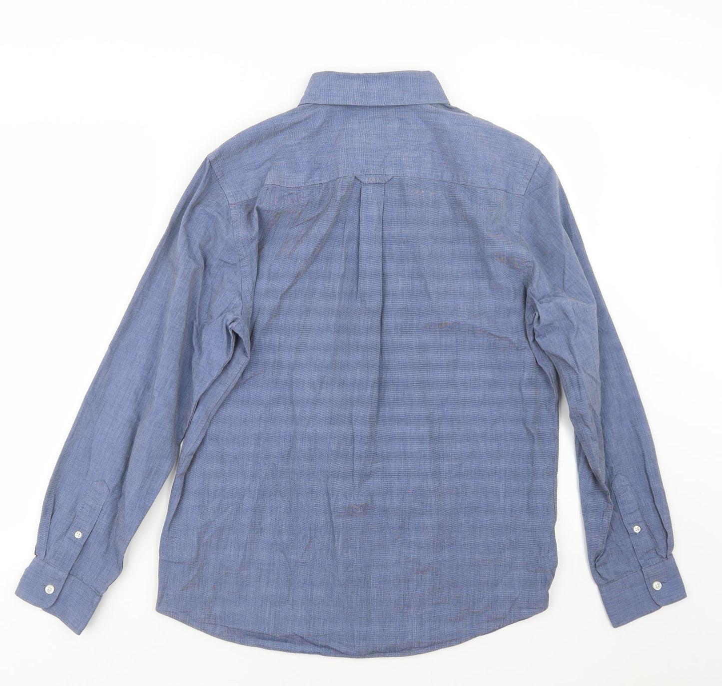 Mens UK Size M Maine Blue  Button-Up Long Sleeve Casual Shirt