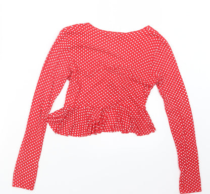 Womens UK Size 6 PRETTYLITTLETHING Red Basic T-Shirt