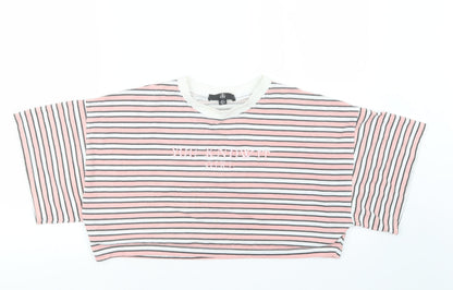Womens UK Size 8 Missguided Pink Cropped T-Shirt