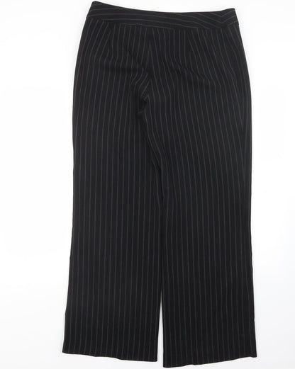 Marks and Spencer Womens Black Striped  Trousers  Size 16 L31 in