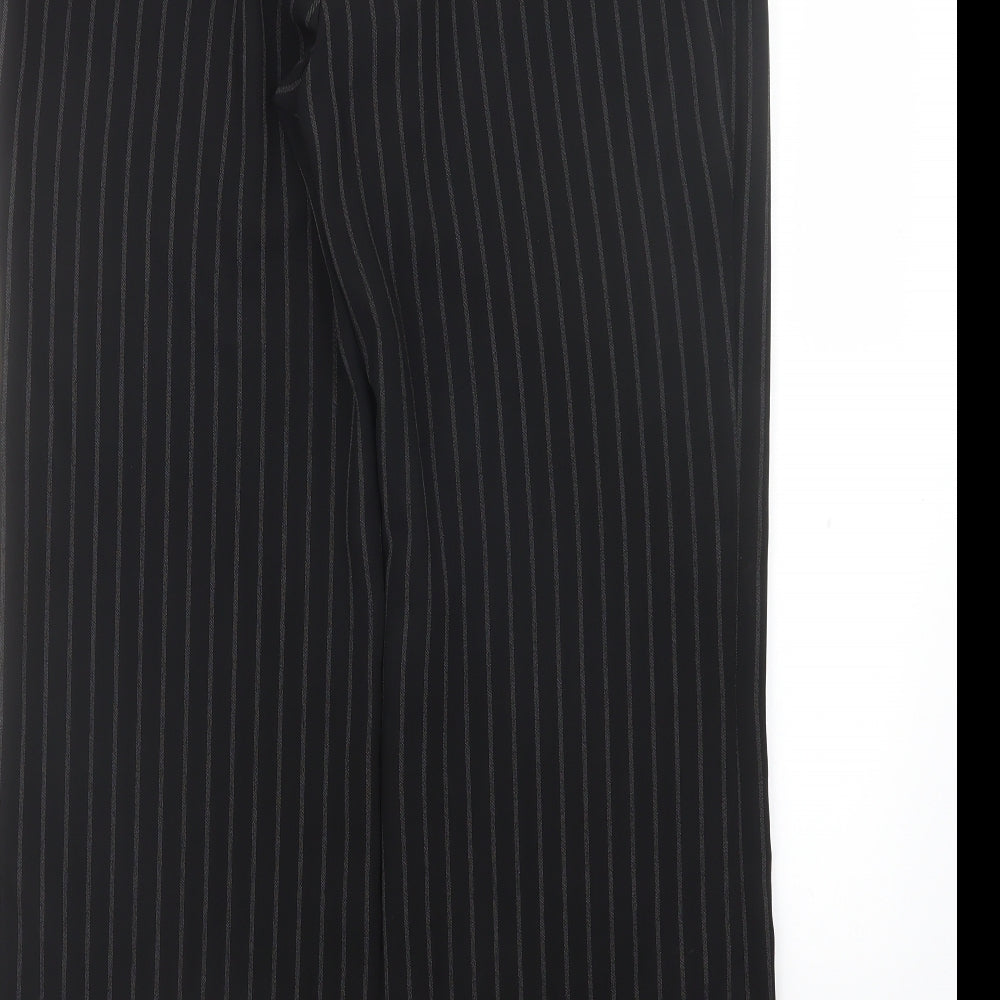 Marks and Spencer Womens Black Striped  Trousers  Size 16 L31 in