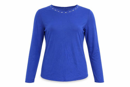 Womens UK Size 16 Pure & Natural Blue Basic Blouse