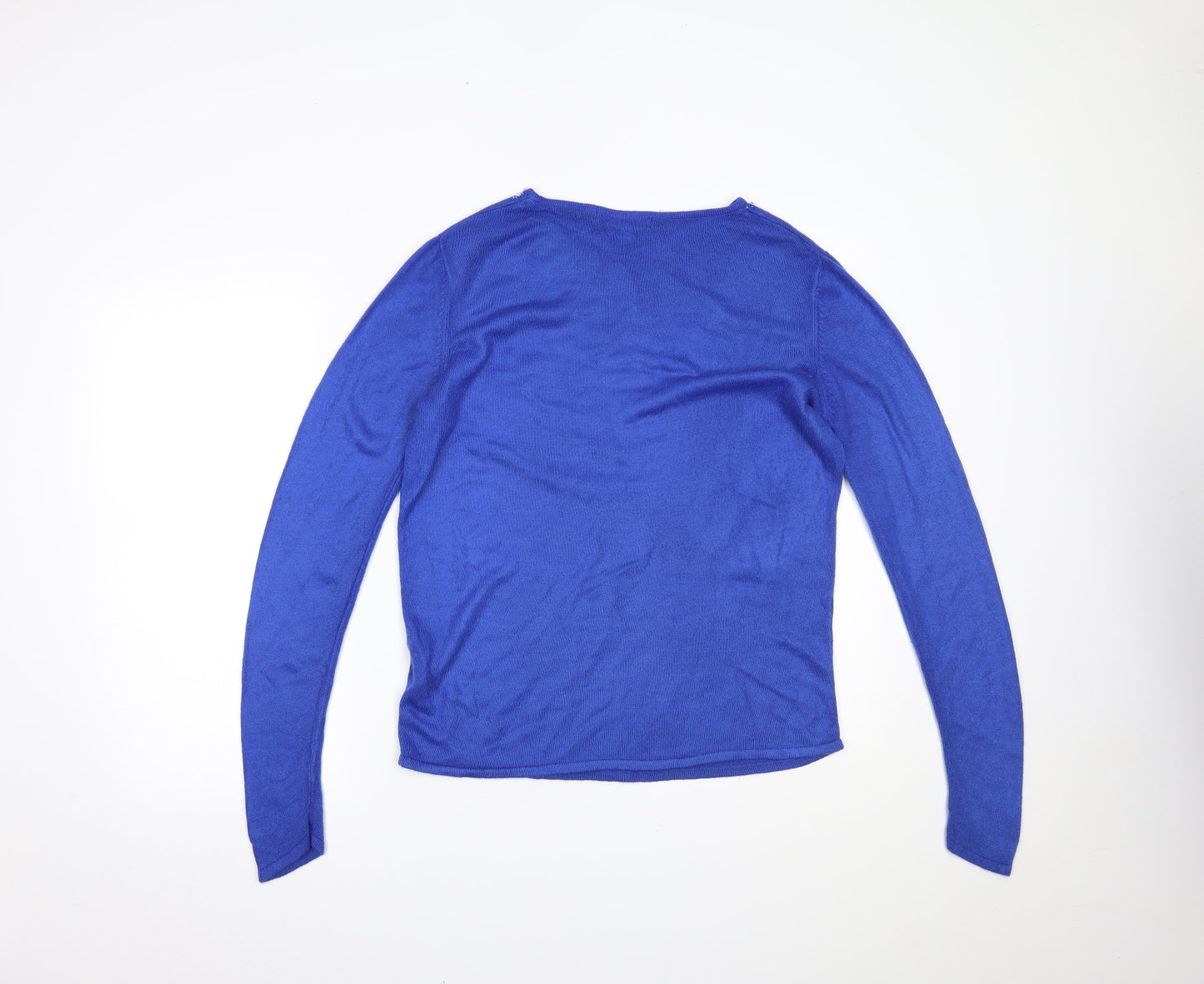 Womens UK Size 16 Pure & Natural Blue Basic Blouse