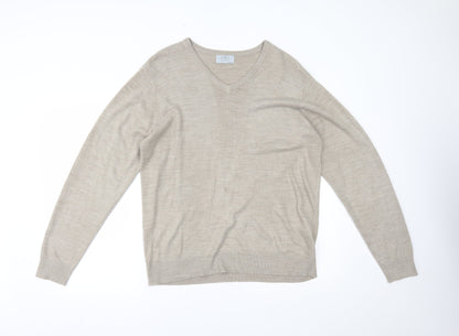 Marks and Spencer Mens Beige   Pullover Jumper Size L