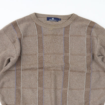 Carson Womens Brown Plaid  Pullover Jumper Size S