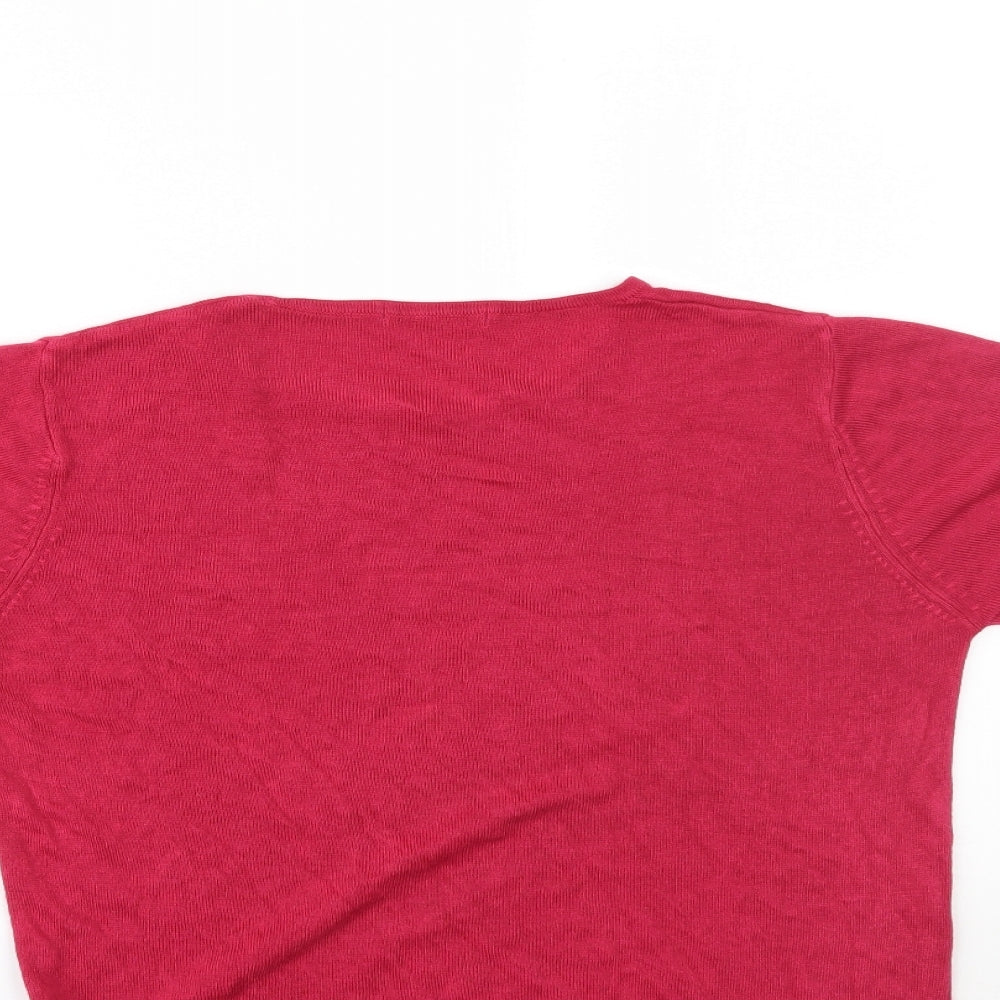 Womens UK Size 14 Marks and Spencer Pink Basic T-Shirt