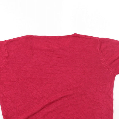 Womens UK Size 14 Marks and Spencer Pink Basic T-Shirt