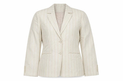 Wish Womens Ivory Striped  Jacket Blazer Size 12