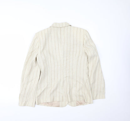Wish Womens Ivory Striped  Jacket Blazer Size 12
