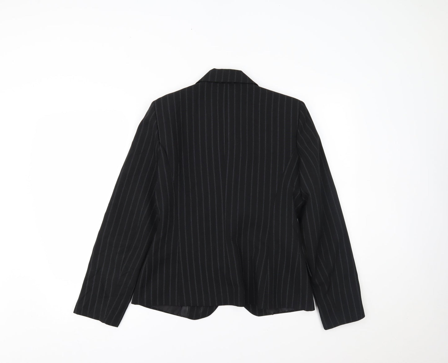 New Look Womens Black Striped  Jacket Blazer Size 12