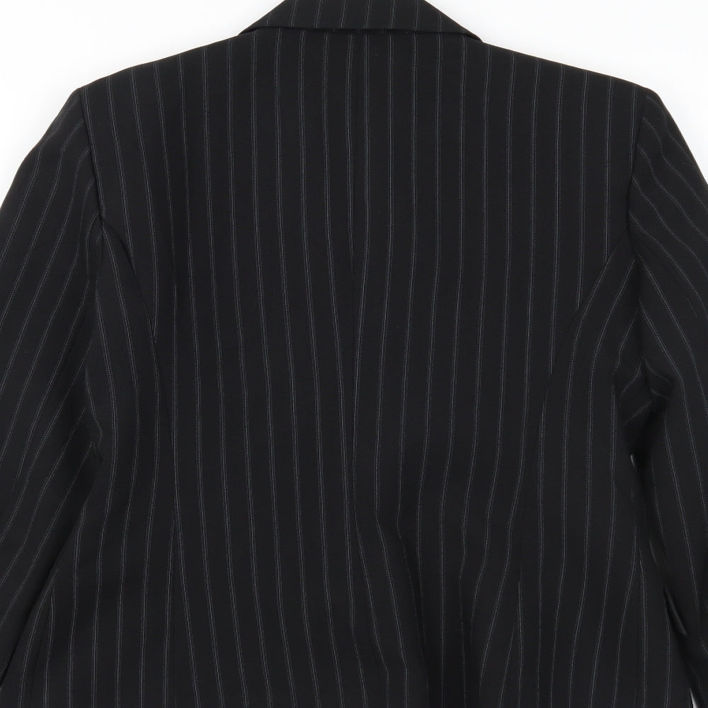 New Look Womens Black Striped  Jacket Blazer Size 12
