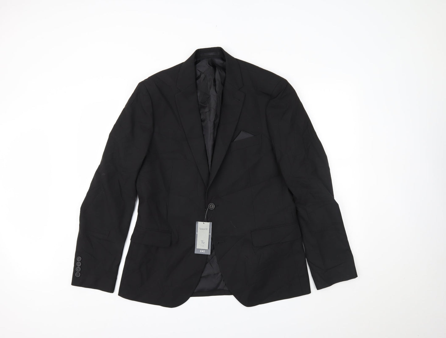 TU Mens Black   Jacket Blazer Size 40