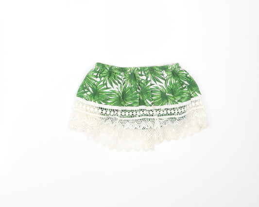 Primark Womens Green Floral  Cropped Blouse Size 10