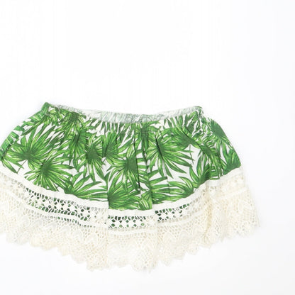 Primark Womens Green Floral  Cropped Blouse Size 10