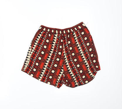 H&M Womens Multicoloured Geometric  Paperbag Shorts Size 6