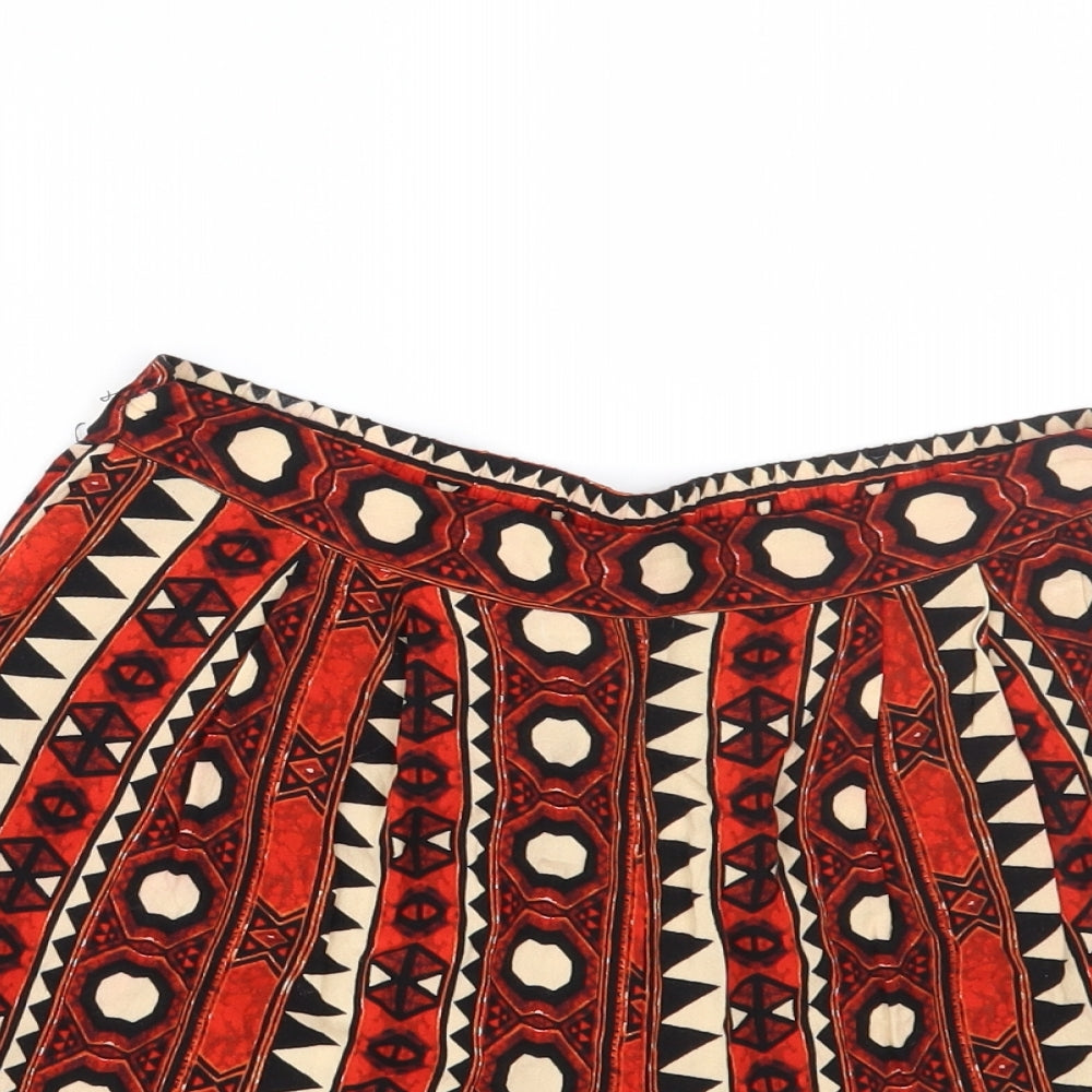 H&M Womens Multicoloured Geometric  Paperbag Shorts Size 6