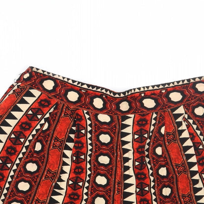 H&M Womens Multicoloured Geometric  Paperbag Shorts Size 6