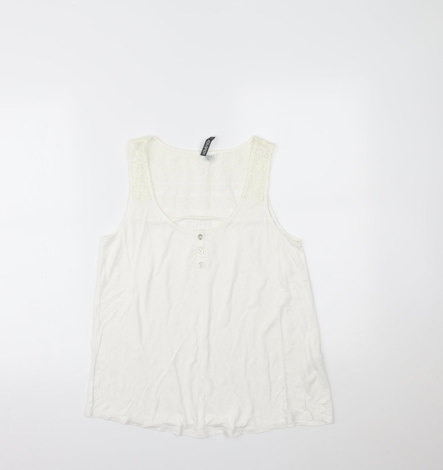 Womens UK Size 8 Forever New Ivory Basic Tank