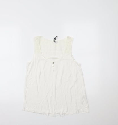 Womens UK Size 8 Forever New Ivory Basic Tank