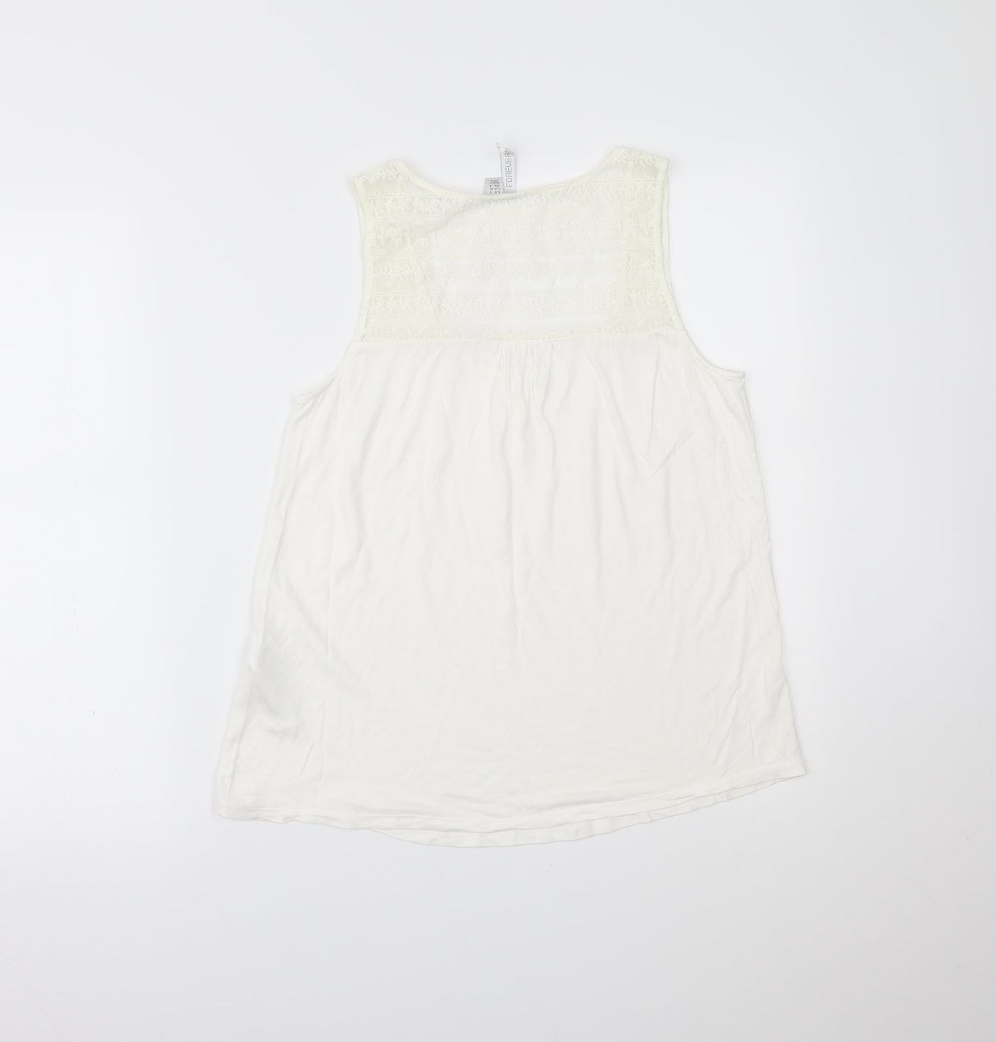 Womens UK Size 8 Forever New Ivory Basic Tank