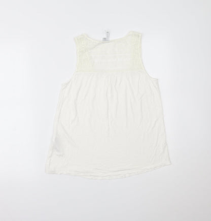 Womens UK Size 8 Forever New Ivory Basic Tank