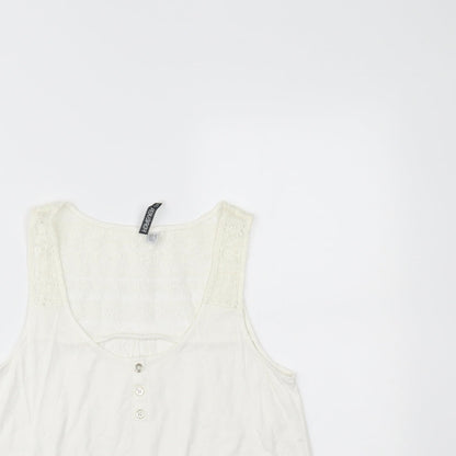 Womens UK Size 8 Forever New Ivory Basic Tank